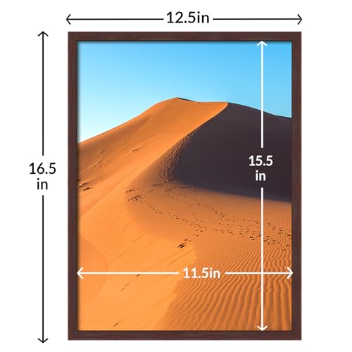 Image of LaVie Home 12x16 Picture Frame for Wall Display, 12x16 Brown Picture Frame with HD Plexiglas, 12 x 16 Poster Frame 1 Pack, Display Frame for Vertical or Horizontal, Classic Collection