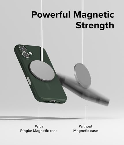 Image of Ringke Onyx Magnetic Compatible with iPhone 17 Case Back Cover [Strong Magnet] Military-Grade Protection TPU Shockproof Rugged Bumper Full Protection - Magnetic Dark Green