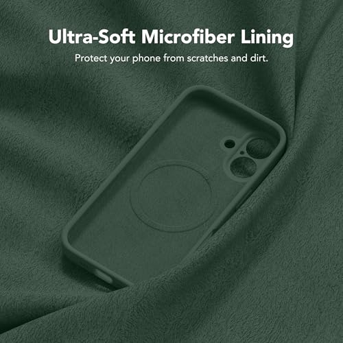 Image of Magnetic for iPhone 16 Plus Case, Compatible with MagSafe, [Full Camera Protection][Screen Protector] Silicone Shockproof Protective Phone Case for iPhone 16 Plus 6.7 inch, Alpine Green