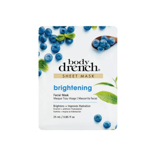 Body Drench Sheet Mask Brightening. Mascarilla Facial Aclarante. Aclara, Ilumina y Protege. Uso único. Vitamina C, Arándanos y Té Blanco - 25 kilograms Cover