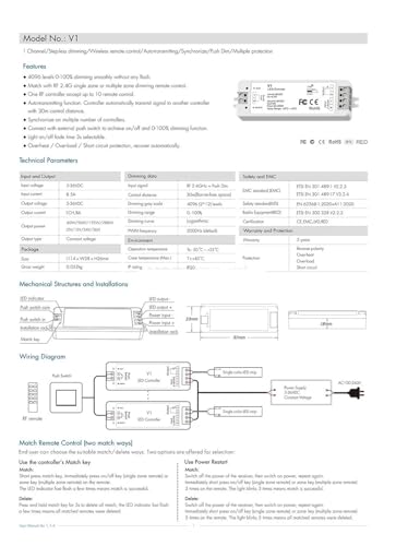 Mando a distancia PK1 para regular luz de salón con perilla giratoria para panel LED 3