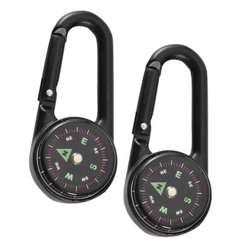 2 Piezas Brújula Portátil con Mosquetón para Camping