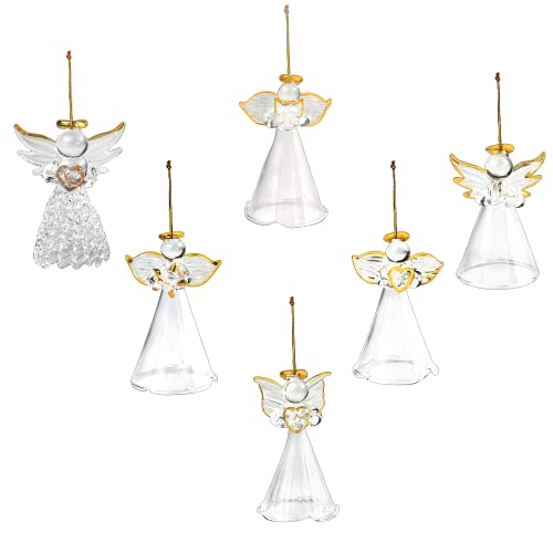 4E's Novelty Glass Angels for Christmas Tree (Set of 24) - 2.5