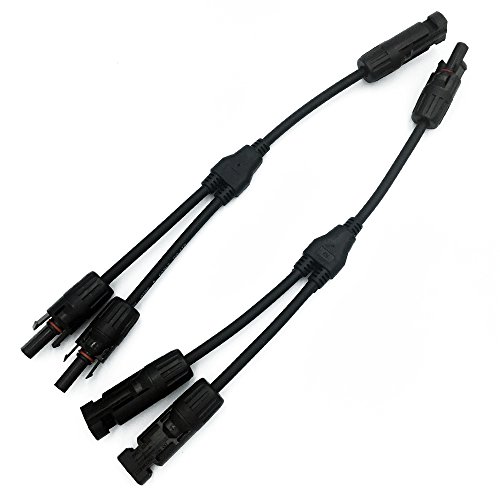 Brillihood Solar Panel MC4 Y Branch Connector Wire Cable MMF/FFM (1 Pair)