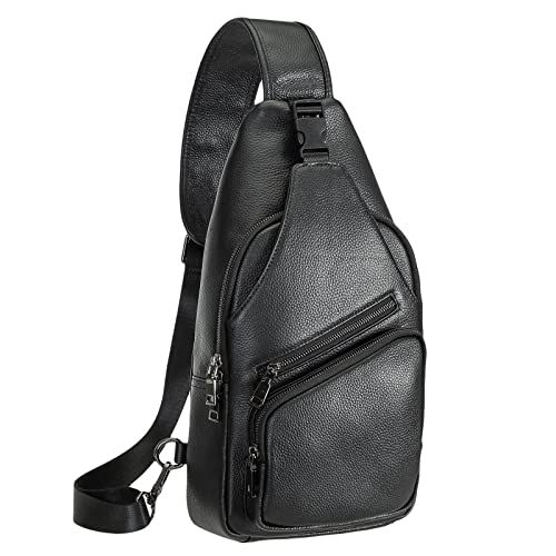 Polare Cowhide Leather Sling Chest Shoulder Bag Waterproof Crossbody Casual Daypack by POLARE ORIGINAL - Used condition - CA$61.07