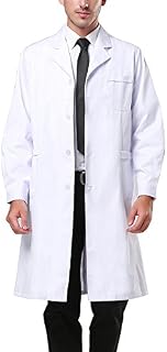 Nachvorn Professional Unisex Lab Coat Workwear Scrubs Uniform, Men M