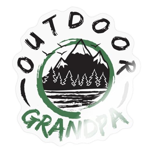 Spreadshirt Outdoor Boys Outdoor Grandpa Logo Sticker, max. 4 x 4, 4 x 4, Transparent Glossy