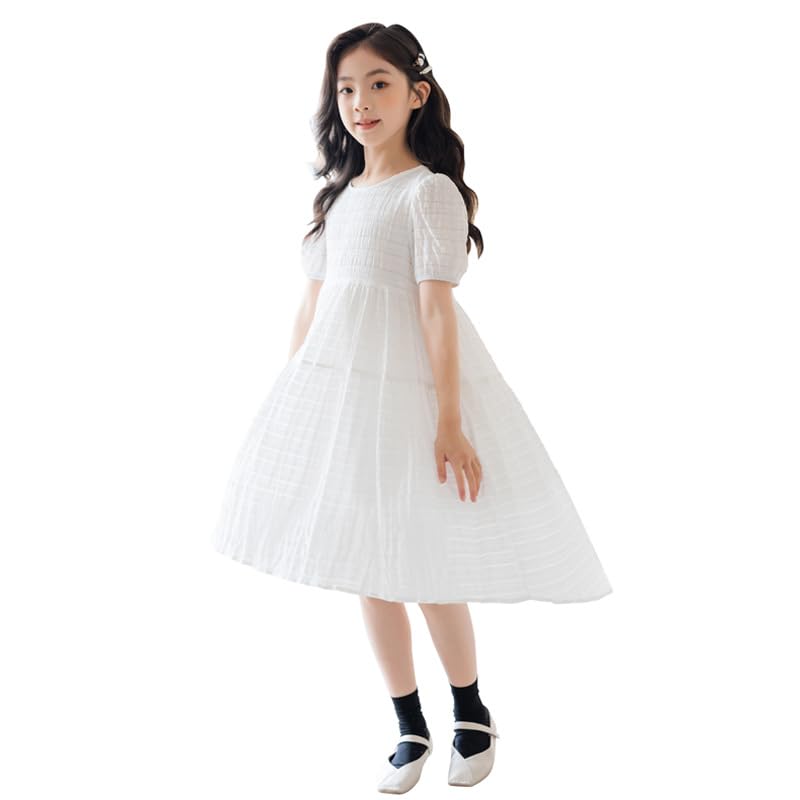 Dziewczęce sukienki w kształcie litery A okrągłe sukienki w stylu casual, imprezowa, dziewczęca letnia sukienka Boho Beach Casual Smocked Maxi sukienki 6-16 lat