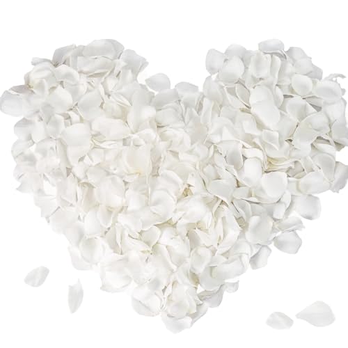 Dried Real White Rose Petals 2.1 oz, Freeze Dried Biodegradable Flower Petals, Natural White Flower Confetti for Wedding, Party Confetti, Flower Girl Petals, Valentine's Day, Bridal Shower Decorations