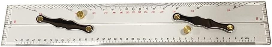 Marine Navigation Parallel Ruler, 45cm Transparent Chart Plotting Divider Tool with Aluminum Chain, Measuring Ruler for Boat Ship Drafting and Map Reading