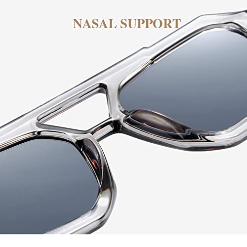 Lunettes de soleil rétro de designer grand format monture léopard luxe - 5