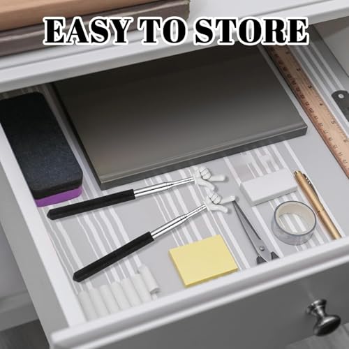 10 Stück Zeigestab Ausziehbar,Teleskop Lehrer Zeiger,Finger Zeigestock Stick,Edelstahl Ausziehbarer Zeigestab für Klassenzimmer, Schulunterricht, Konferenzpräsentation (Schwarz)