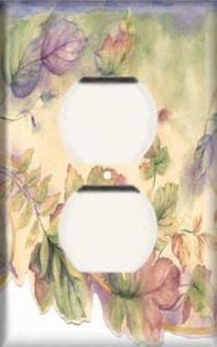 Colorful Leaves Decorative Outlet Cover - Single Duplex Receptacle Wall Plate