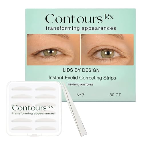 Contours Rx Lids by Design – N°7 Instant Eyelid Lift Strips for Dramatic Lift on Hooded, Droopy Eyelids – Medical-Grade, Anti-Aging, Non-Surgical Eye Tape – 80 Count