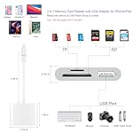 SZHAIYIJIN SD Card Reader for iPhone, Memory Card Reader with USB Camera Adapter Plug and Play Trail Game Camera Viewer Supports SD and TF Card MicroSD Card Adapter for iPad No App Required - Image 2