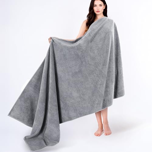 Cotton Paradise 100% Cotton Turkish Towel Set, Soft Absorbent Quick Dry, 40x80 Oversized Bath Sheet Towel, Light Grey