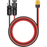 Solar-Verlängerungskabel, 10 AWG, verzinntes Kupfer, Photovoltaik-Draht mit XT60-Adapter für Solarmodul-Anschluss, Hochstrom für Generator-Ladung und netzunabhängige Garteneinrichtung (1 Meter)