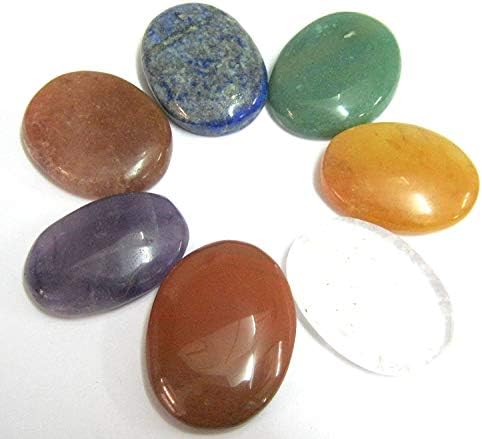 Beautiful Seven Chakra Worry Stones Crystal Healing Reiki feng Shui Gift Metaphysical Gemstone Positive Energy Thumb Stones Concentration