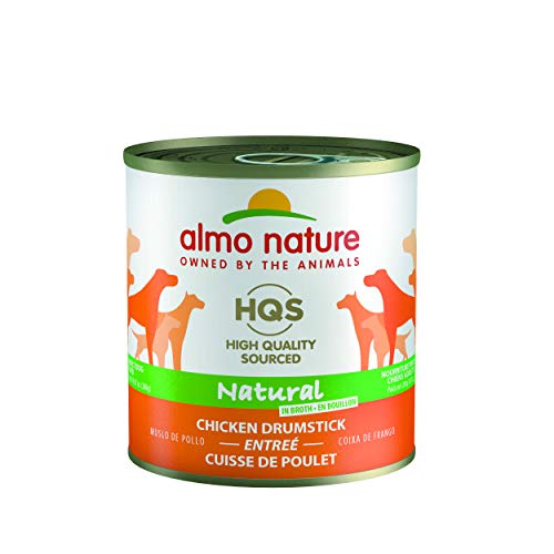 almo nature HQS Natural Chicken Drumstick Entree in broth, Gluten Free, Additive Free, Adult Dog Canned Wet Food…