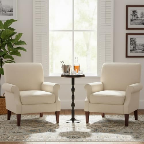 ZEXVIDA Small Round Side Table,Drink Table with Weighted Base,Industrial Metal & Wood Pedestal End Table with Tray Top, Martini Table for Small Spaces, Living Room,Bedroom,27" H