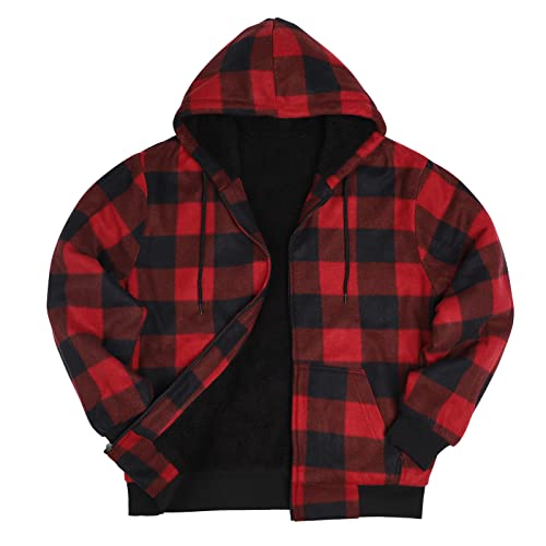 Image of Gary Com Heavyweight Sherpa Hoodies for Men, Thick Fleece Lined Full Zip Up Winter Warm Sweatshirts Work Jackets