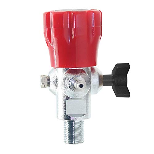 IORMAN Paintball CO2 Tank Compressed Air DIN Valve Gauge & Fill Station, 300bar/4500psi High Pressure, 8 mm Quick Disconnect Adapter, 24 Inch Charging Hose for PCP Game (Red) - Image 4