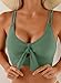Herseas Womens Push Up Bikini Tops Double Thin Straps Modest Sports Bra Swim Top V Neck Triangle Sexy Bathing Suit 2026 Summer Beach Fashion Army Green X-Large