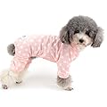 Zunea Small Dog Daisy Jumpsuit Pajamas Adorable Flowers Cotton Overalls Pjs Puppy Girl Sleeping Clothes Shirt with Pant Pet Doggie Cats Four Legs Pyjamas for All Season Pink S