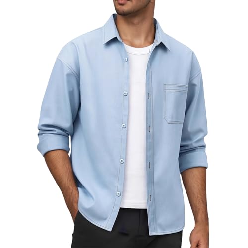 Chemise homme à manches longues coupe classique et élégante du S au 4XL