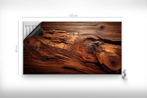 Protège et décore les radiateurs avec ce cache magnétique 110x60 texturé bois - 5