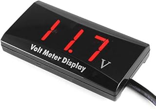 BE-TOOL - Voltímetro digital de 12 V a 24 V con pantalla LED a prueba de golpes, resistente al agua, para automóviles, motocicletas, camiones, barcos, color rojo, azul y blanco, rojo