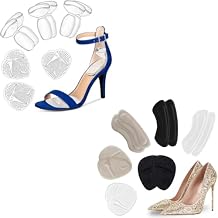 ONUEMP Heel Cushion Inserts and Metatarsal Pads for Women, 6 Pairs Heel Grips and 6 Pairs Ball of Foot Cushions, Silicone Shoe Pads Insoles for High Heels, Blister Prevention for Too Big Shoes
