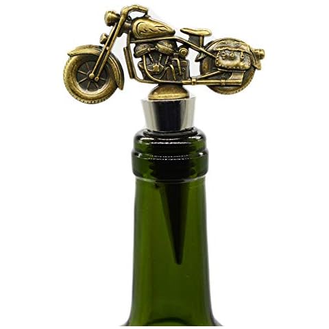 Antique Bronze Color Mens Motorcycle Bottle Wine Stoppers Gifts Cover