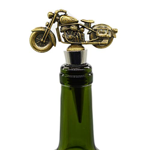 Antique Bronze Color Mens Motorcycle Bottle Wine Stoppers Gifts