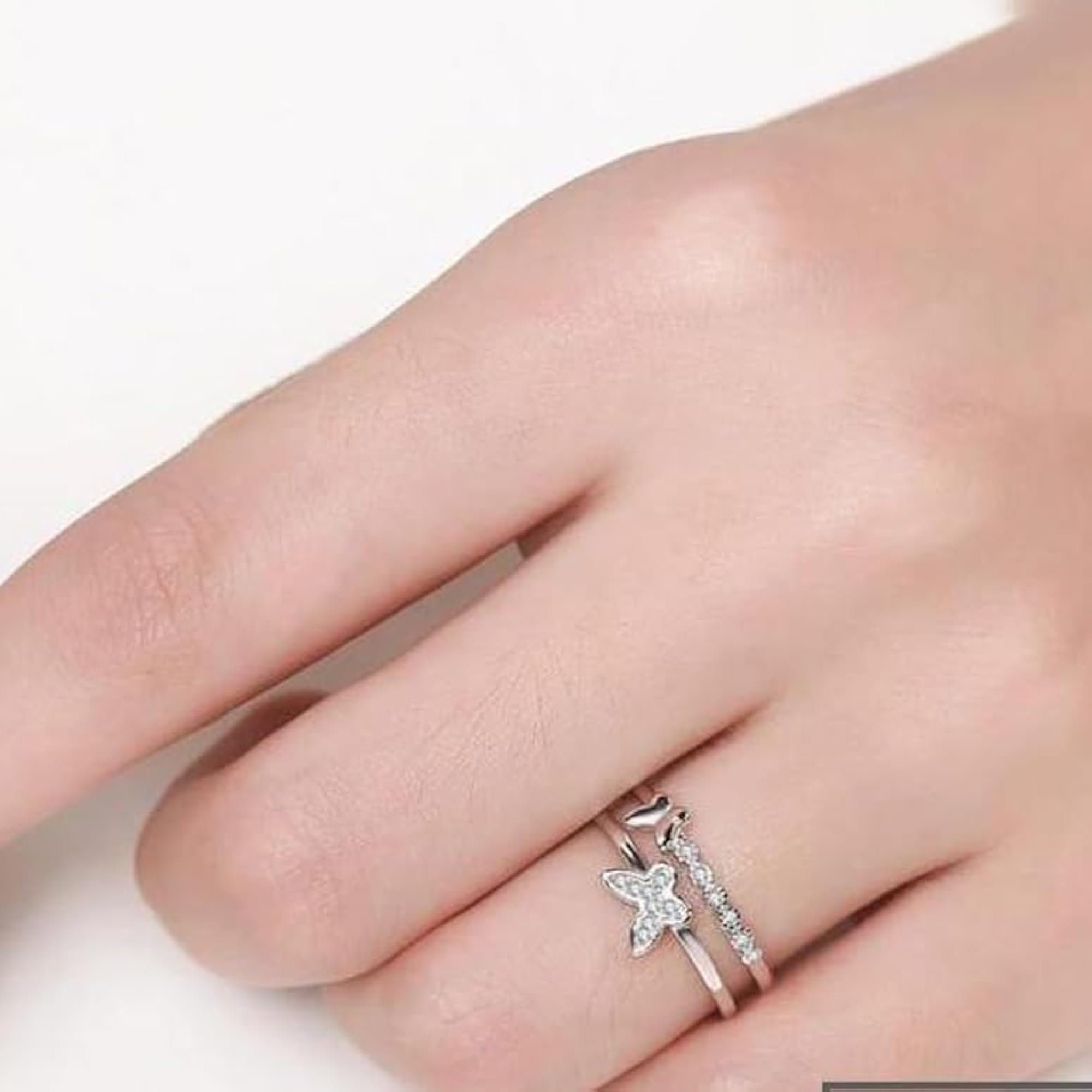 Stylish Latest Plated Butterfly Shaped Adjustable Ring