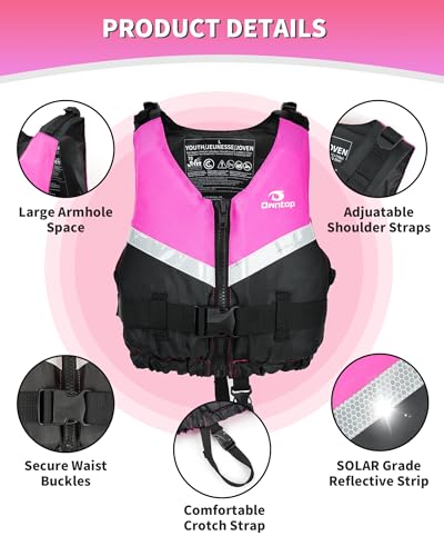 Image of Owntop Swim Jacket Kids Adults | Super-Thin & Lightweight | Comfortable Crotch Strap | Easy-to-spot Colors | Swimming Training, Kayak, Boating