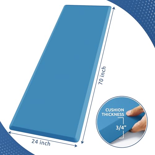 Image of 0.8 inch Thick Kitchen Mat Cushioned Anti Fatigue Rug Comfort Floor Mats | Water-Resistant, Non-Slip, Easy to Clean Comfort Floor Mat for Kitchen, Sink & Office, Multiple Colors & Sizes, 70 inch x 24 inch