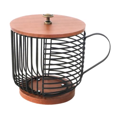 Cabilock Estante De Almacenamiento De Taza De Té Canasta De Café Cesta De Almacenamiento De Cápsulas De Café Accesorio Para Cafeteria Titular De Café Bolsa De Té Despensa De Madera