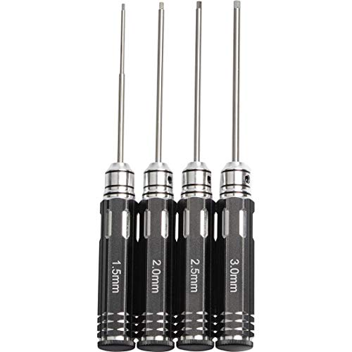 Wolfwhoop H5 4PCS RC Repair Tools Metric Allen Hex Screwdrivers Key Driver 1.5/2.0/2.5/3.0mm Kit for DIY RC Car Helicopter Fixed-Wing