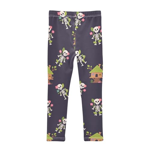 Girls' Leggings Cute Skull Flowers Floral Kids Yoga Tights Pants 1 Pack 23016992