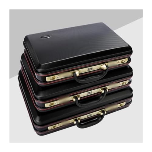 Suitcase Portable Password Box,Briefcase, Documents Data Box,Tools Instrument Box, Boarding Travel Box,Cash Suitcase (Color : Black, Size : 20in)4