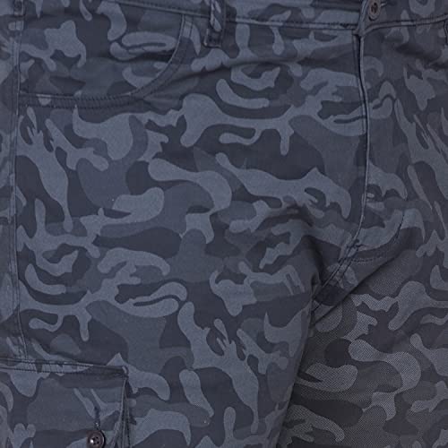 Image of JOHN PRIDE Men Camouflage Blue Cargo Pant (JPTR2184 Blue)