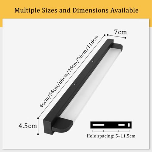 LED lámpara de espejo baño moderna y aplique de pared negro de 46cm 7