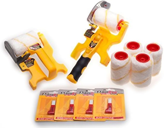 Accubrush XT Pole Mount Paint Edge with Roller and Adjustable Brush, Handheld MX Paint Edge, Four Refill Rollers, Four Refill Brush Combo Kit