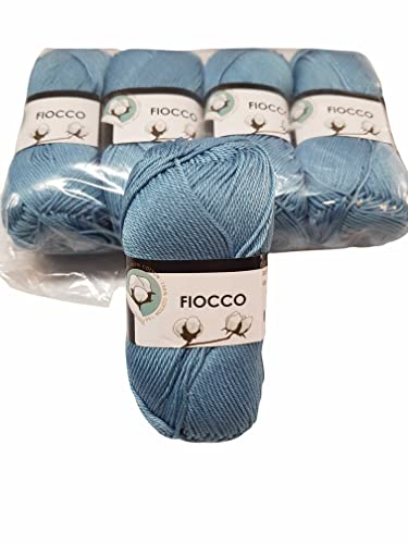  Filato di Cotone Fiocco Azzurro 250gr TreSfere Uncinetto Maglia Ferri