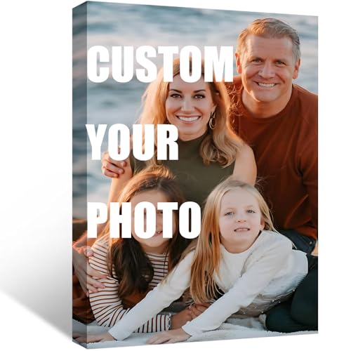 Custom Canvas Prints With Your Photos(8x10 to 28x40) Personalized Canvas Wall Art Framed Wall Art for Living Room Custom Gift With The Family, Pet, Lovers
