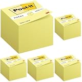 Post it Notes Autocollantes, Jaune Canari, 1 Bloc, 76 mm x 76 mm, 450 Feuilles   Feuillets Adhésifs pour Prise de Notes, Listes de Tâches et Rappels (Lot de 5)
