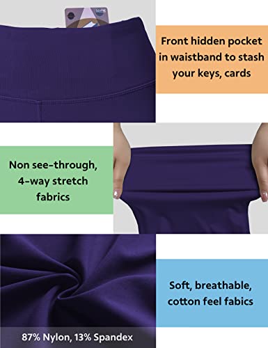 Bubblelime 29"/31"/33"/35" 4 Styles Women's Straight Legs Yoga Pants Tummy Control - Straight Leg_Darkpurple L_29" Inseam #TOP4