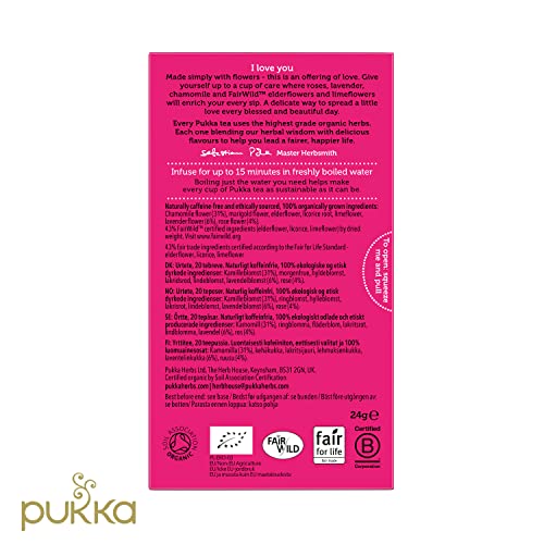 Pukka Organic Tea Bags, Love Herbal Tea With Chamomile, Rose And Lavender, 20 Count (Pack Of 3) 60 Tea Bags #TOP6