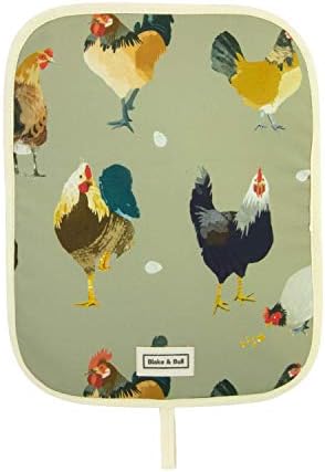 Blake & Bull Insulated Hob Cover for use with Rayburn '600' series range cooker - 'Chickens' design. Made in the UK with 100% Cotton. Includes Hanging Loop.